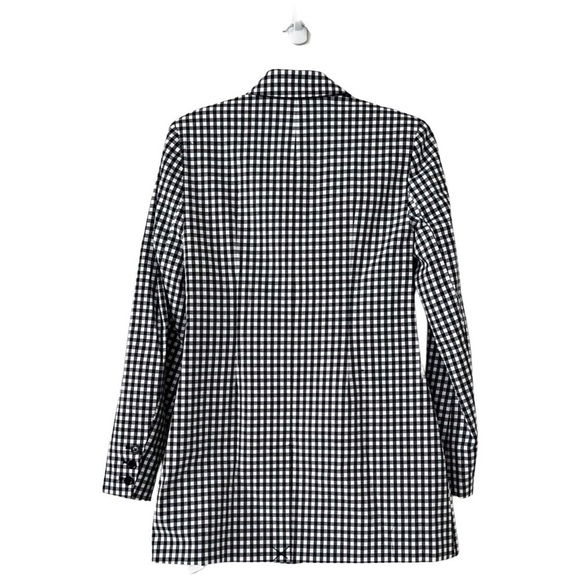 NWT FAVORITE DAUGHTER Gingham Navy Collared Relaxed Single Breasted Blazer XS - Picture 3 of 8